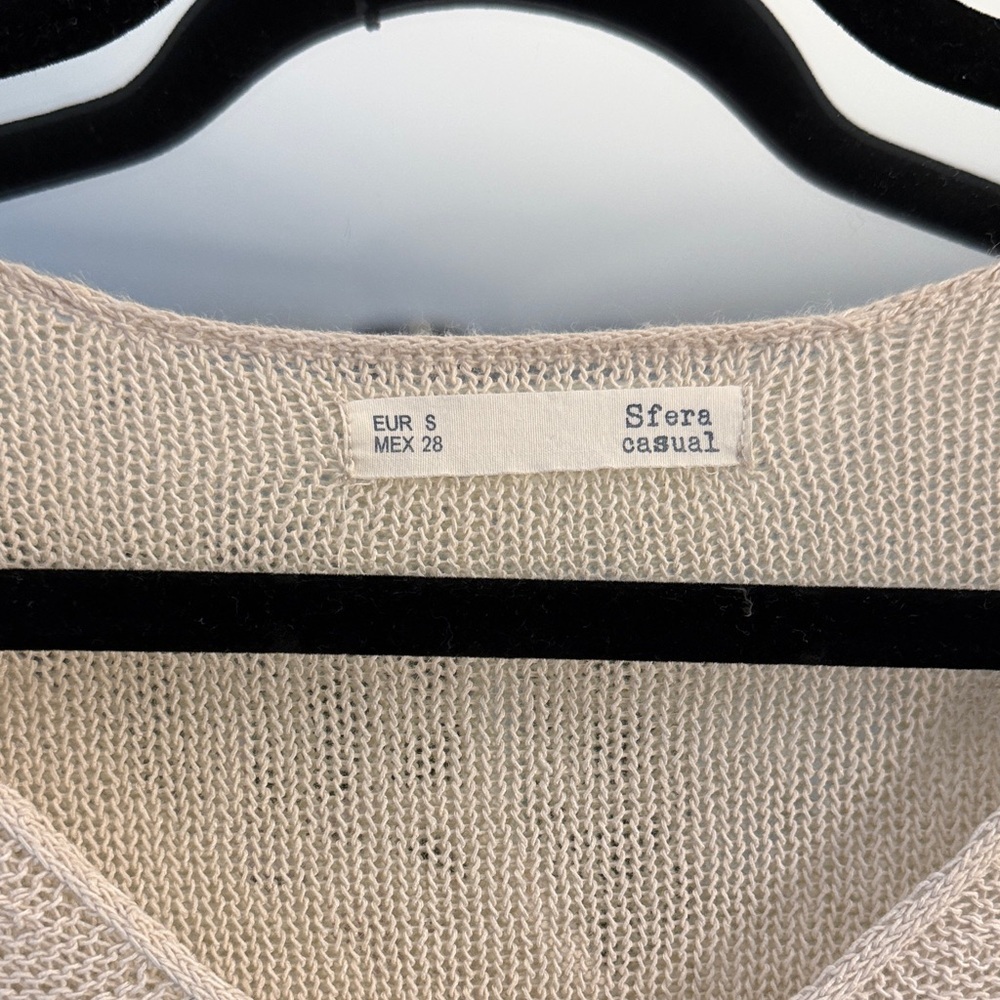 SFERRA V-Neck Sweater in Cream - Picture 2 of 2